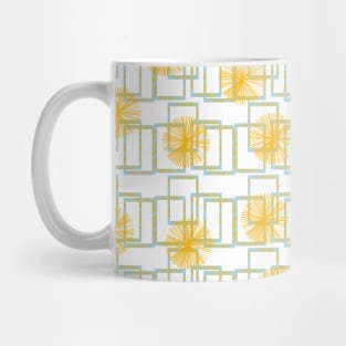 Rectangles and orange flowers Mug